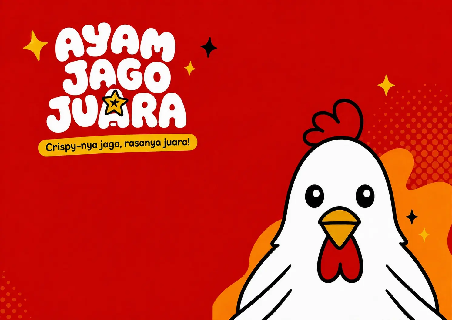 Identitas Ayam Jago Juara dengan maskot ayam