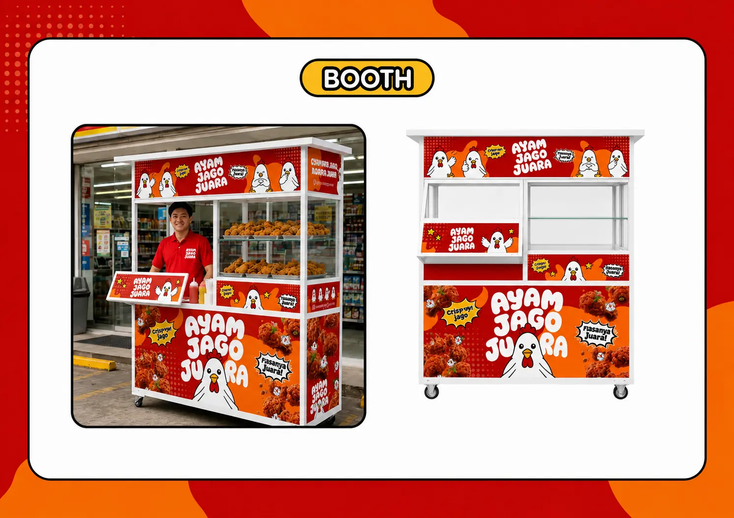 Konsep Booth Ayam Jago Juara