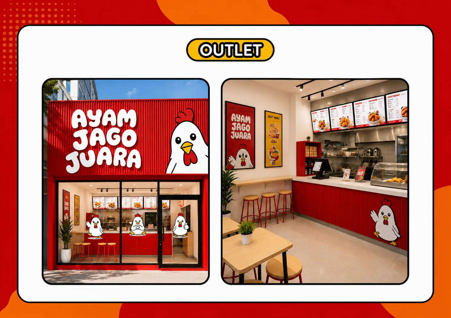 Konsep Outlet Ayam Jago Juara