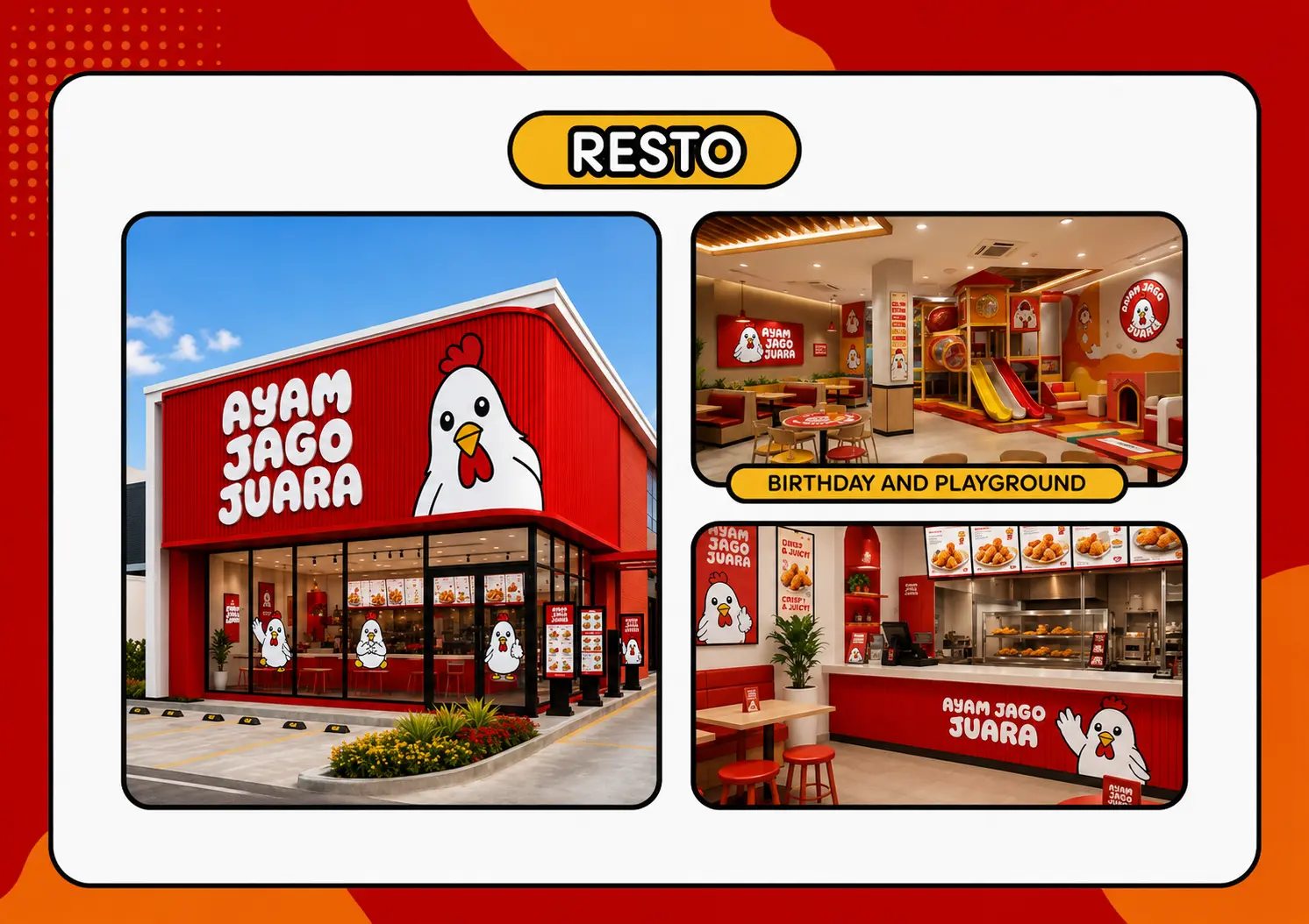 Konsep Resto Ayam Jago Juara