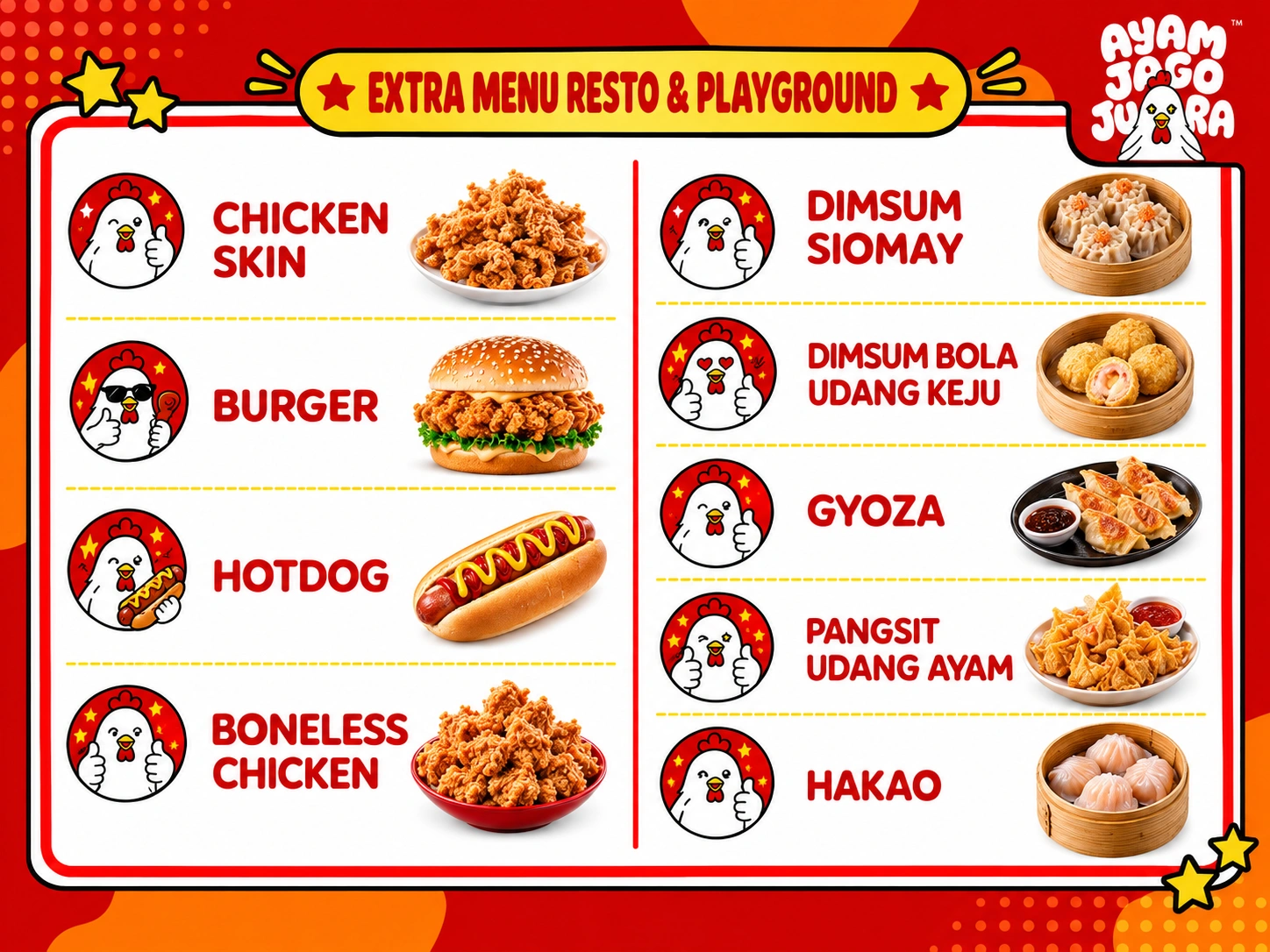 Menu utama Ayam Jago Juara